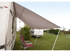 Peddy Shield Sonnensegel|Wohnwagensonnensegel Silbergrau 250 cm x 240 cm mit Regenschutz