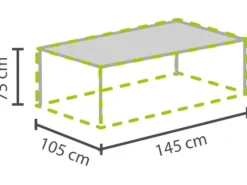 Perel Schutzhüllen|Garten-Schutzhülle für Gartentische max. 140 cm 75 cm x 105 cm x 145 cm
