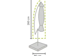 Perel Sonnenschirme|Garten-Schutzhülle für Schirme max. Ø 350 cm 260 cm x 350 cm x 350 cm
