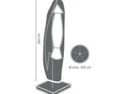 Perel Sonnenschirme|Garten-Schutzhülle für Schirme max. Ø 350 cm 260 cm x 350 cm x 350 cm