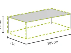 Perel Schutzhüllen|Garten-Schutzhülle für Gartentische max. 300 cm 75 cm x 110 cm x 305 cm