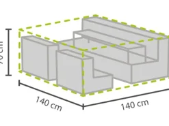 Garten-Schutzhülle XS für Lounge-Gruppen 70 cm x 140 cm x 140 cm*Perel Clearance