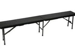 Perel Bierzeltgarnituren|Klappbank Polyrattan-Optik Schwarz