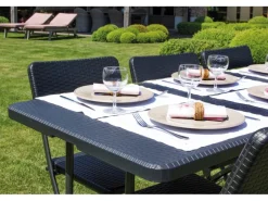 Klapptisch Rechteckig Schwarz 75 cm x 180 cm*Perel