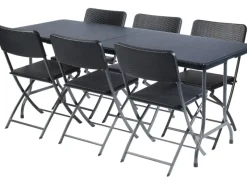 Klapptisch Rechteckig Schwarz 75 cm x 180 cm*Perel