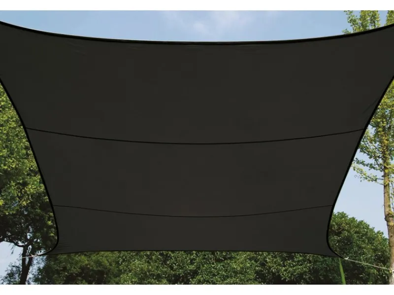 Sonnensegel quadratisch wasserdurchlässig 5 x 5 m Dunkelgrau*Perel Hot