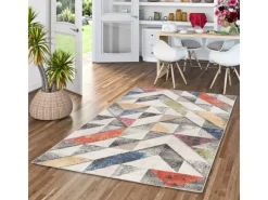 Balkonmöbel|Pergamon In- und Outdoor Designer Teppich Lagos Bunt Modern 140x200cm