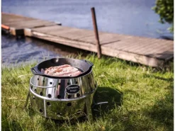 Petromax Holzkohlegrills|Atago rostfreier Stahl Silber Höhe 28 cm