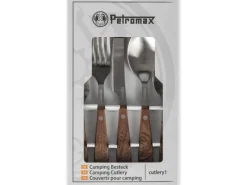 Petromax Campingzubehör|Camping Besteck Edelstahl Holzgriff 5-teilig