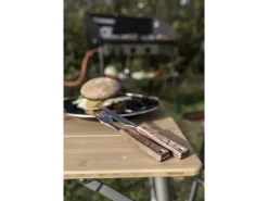 Petromax Campingzubehör|Camping Besteck Edelstahl Holzgriff 5-teilig