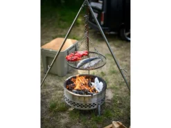 Petromax Campingzubehör|Dreibein-Set mit Kette & Haken D1 Stahl Aufstellhöhe 88 cm - 144 cm