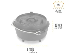 Dutch Oven FT3 Schwarz mit Standfüßen 1,6 l*Petromax Online