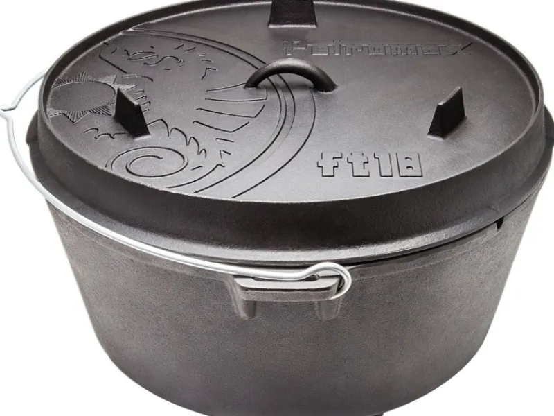 Petromax Campingzubehör|Dutch Oven FT18 Schwarz mit Standfüßen ca. 17,3 l