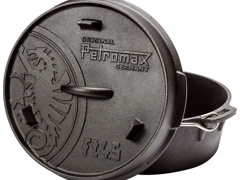Petromax Campingzubehör|Dutch Oven FT4.5-T Schwarz mit planem Boden 3,5 l