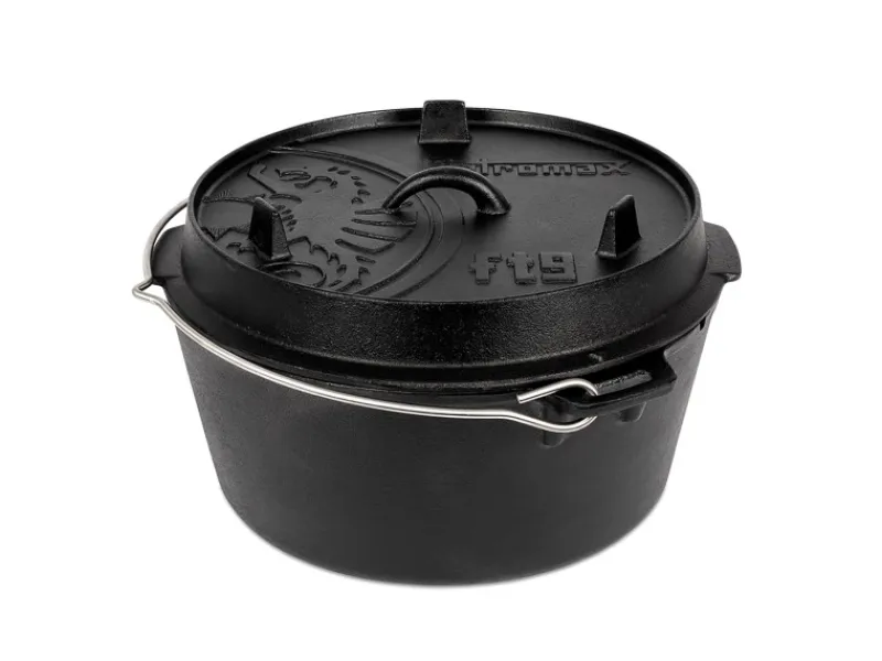 Dutch Oven Set FT9-T-Scrub Schwarz mit planem Boden 7,5 l Ø 23,9 cm*Petromax Hot