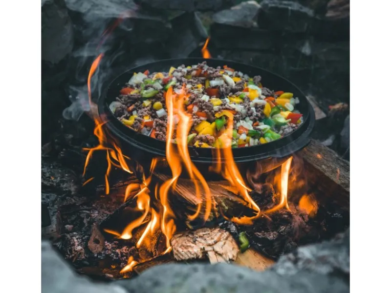 Dutch Oven Set FT9-T-Scrub Schwarz mit planem Boden 7,5 l Ø 23,9 cm*Petromax Hot