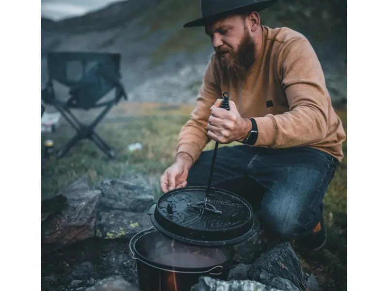 Dutch Oven Set FT9-T-Scrub Schwarz mit planem Boden 7,5 l Ø 23,9 cm*Petromax Hot