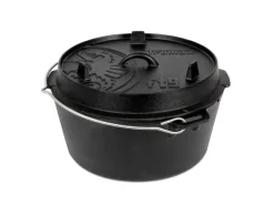Dutch Oven Set FT9-T-Scrub Schwarz mit planem Boden 7,5 l Ø 23,9 cm*Petromax Hot