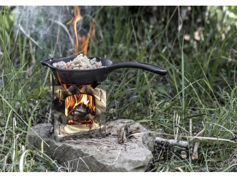 Petromax Grillzubehör|Feuerpfanne FP15H-T Schwarz mit Stiel Gusseisen Ø 15 cm