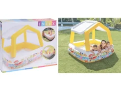 Wasserspielzeug|Planschbecken mit Dach (LxBxH) 157 x 157 x 122 cm