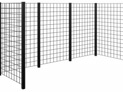 Holz Mülltonnenabtrennung Stahl 288 cm x 99 cm x 147 cm zum Einbetonieren*Plus Best