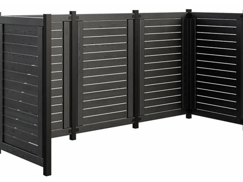 Holz Mülltonnenverkleidung Lund 245 cm x 85 cm x 124 cm*Plus