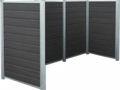 Plus Mülltonnenboxen|Holz Mülltonnenverkleidung Artura WPC 288 cm x 99 cm x 142 cm zum Einbeton.