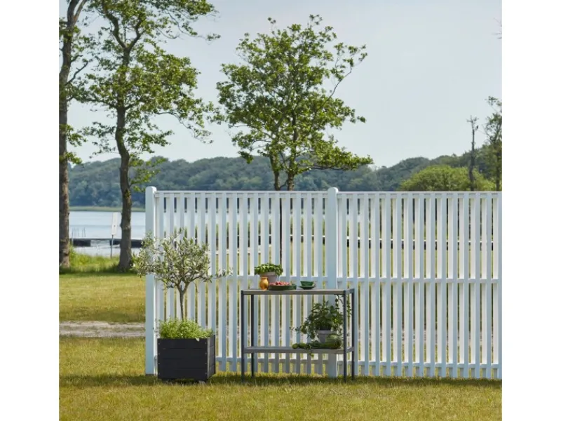 Holz Sichtschutzzaun Nagano Nadelholz Weiß 180 cm x 180 cm*Plus Hot