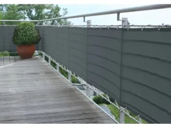 Floracord Balkonsichtschutz|Polyester Balkonumrandung 75 x 300 cm Anthrazit