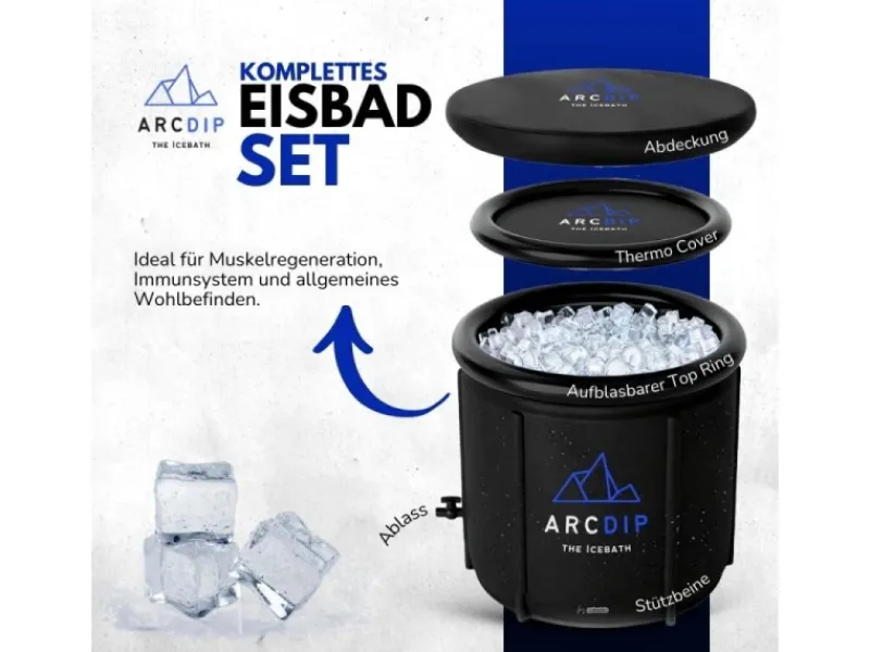 Arcdip Eisfass Eisbad Eistonne 70 x 80 cm Zum Eisbaden*Poolomio