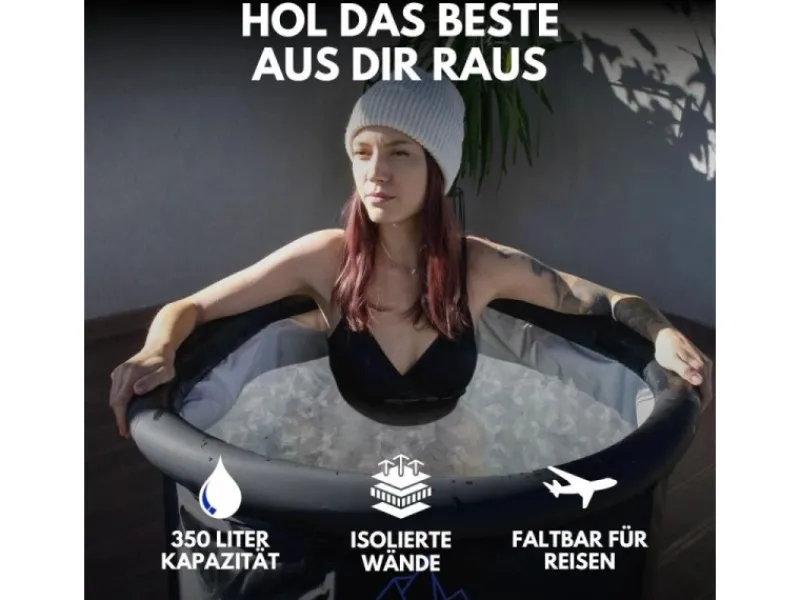 Arcdip Eisfass Eisbad Eistonne 70 x 80 cm Zum Eisbaden*Poolomio