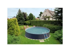 Poolomio Aufstellpools|Aufstellpool Stahlwand Rund 4,6 x 1,2m Graphite