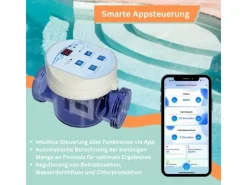 Poolomio Aufstellpools|Poolreinigung|Chlorinator 7,5 g/h für Pools bis 35 m³ mit Appsteuerung