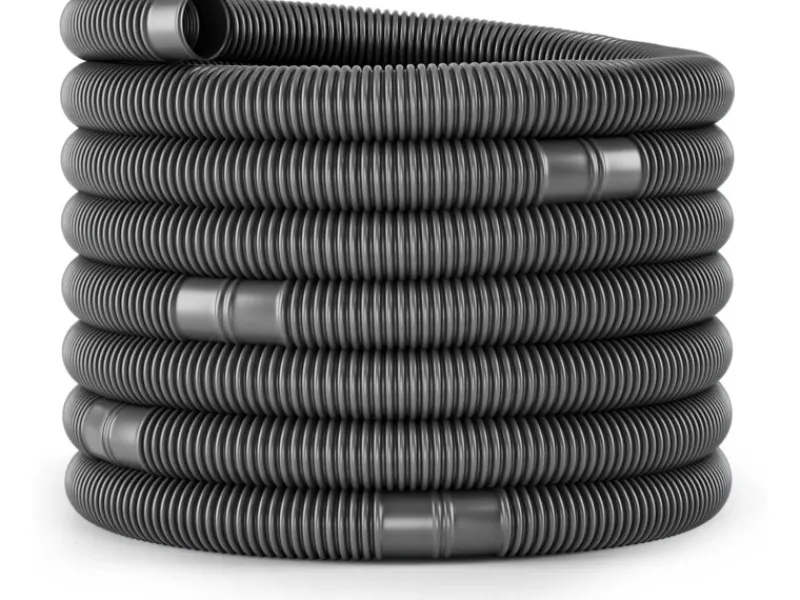 Poolomio Poolreinigung|Solarschlauch 32mm Schwarz mit Trennmuffen, 12 Meter