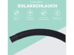 Poolomio Poolreinigung|Solarschlauch 32mm Schwarz mit Trennmuffen, 6 Meter