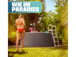 Stahlwandpool Set Rund 360 x 120 cm Graphite Aufstellpool mit Innenfolie Skimmer und Einlaufdüse*Poolomio Clearance