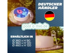 Stahlwandpool Set Rund 360 x 120 cm Weiß Aufstellpool mit Innenfolie, Skimmer und Einlaufdüse*Poolomio Discount