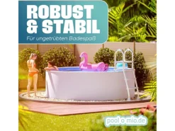 Stahlwandpool Set Rund 360 x 120 cm Weiß Aufstellpool mit Innenfolie, Skimmer und Einlaufdüse*Poolomio Discount