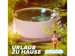Stahlwandpool Set Rund 500 x 150 cm Aufstellpool mit 0,6 mm Stahlwand, 0,8 mm Innenfolie Sand, Skimmer und Einlaufdüse*Poolomio Sale