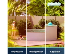 Stahlwandpool Set Rund 500 x 150 cm Aufstellpool mit 0,6 mm Stahlwand, 0,8 mm Innenfolie Sand, Skimmer und Einlaufdüse*Poolomio Sale