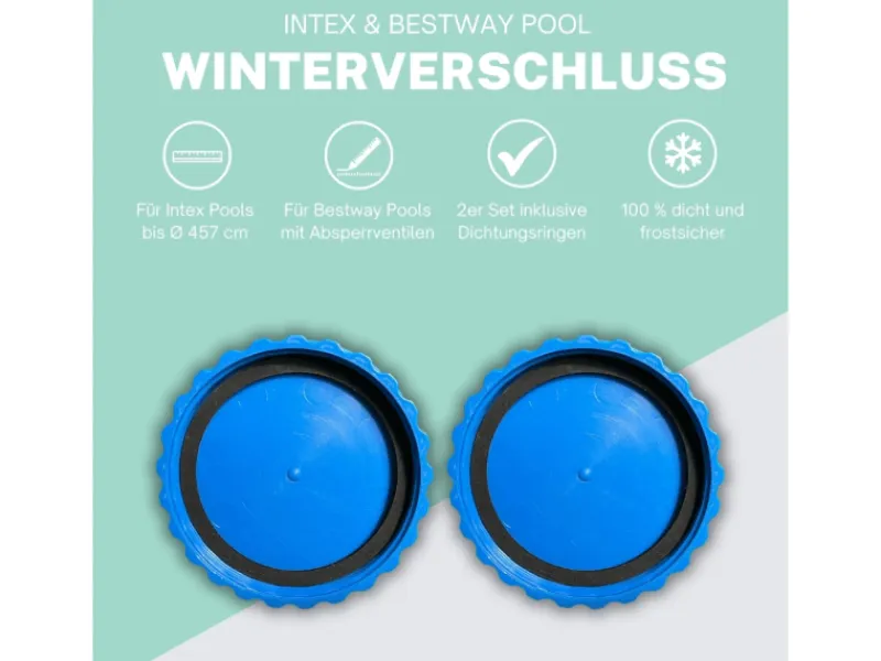 Poolomio Pooltechnik|Winterverschluss Set Winterstopfen Intex und Bestway Pool