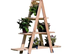 Dekoleiter groß Natur Kiefernholz unbehandelt (LxBxH) 101x31x112 cm*Promadino Online