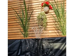 Promadino Teichfolien|Rund Um Den Teich|Hochteich mit 4 Pflanzzonen inkl. Pumpe (LxBxH) 146 x 146 x 40 cm