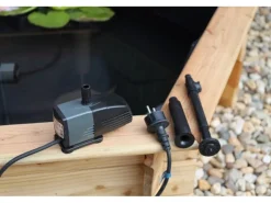 Promadino Teichfolien|Rund Um Den Teich|Hochteich mit 4 Pflanzzonen inkl. Pumpe (LxBxH) 146 x 146 x 40 cm