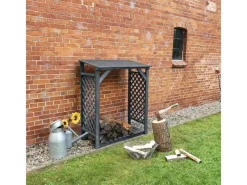 Kaminholzregal Speyer Kiefer Anthrazit (BxTxH) 119,5 x 68 x 148 cm*Promadino Hot