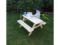 Promadino Gartenbänke|Limobank Kiefer Natur für Kinder (BxTxH) 90 cm x 90 cm x 50 cm