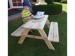 Promadino Gartenbänke|Limobank Kiefer Natur für Kinder (BxTxH) 90 cm x 90 cm x 50 cm