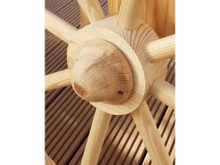 Promadino Gartendekoration|Marktwagen Kiefernholz mit Baldachin Weiß/ (LxBxH) 173x82x184 cm