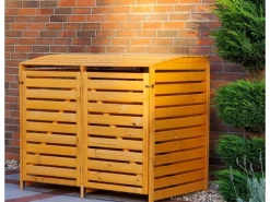 Promadino Mülltonnenboxen|Mülltonnenbox Vario III Kiefernholz 122 cm x 148 cm x 92 Honigfarben