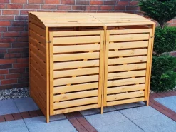 Promadino Mülltonnenboxen|Mülltonnenbox Vario III Kiefernholz 122 cm x 148 cm x 92 Honigfarben